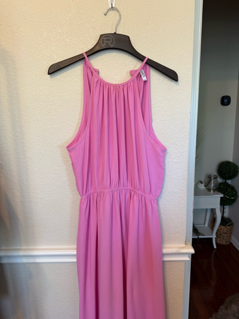 Sleeveless Pink Halter Maxi Dress large 2 Hearts - Picture 10 of 12